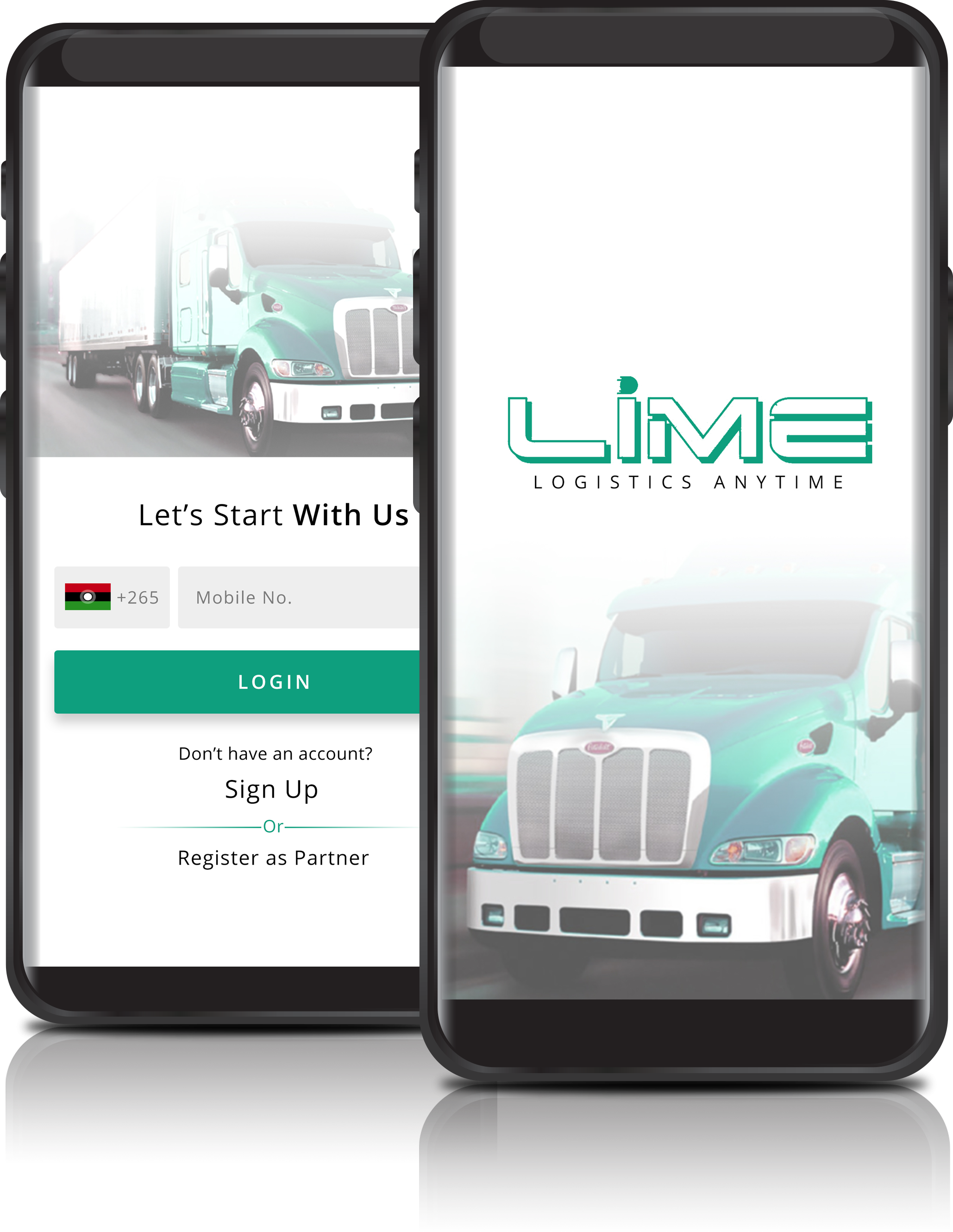 Lime Logistics mobile view showcase